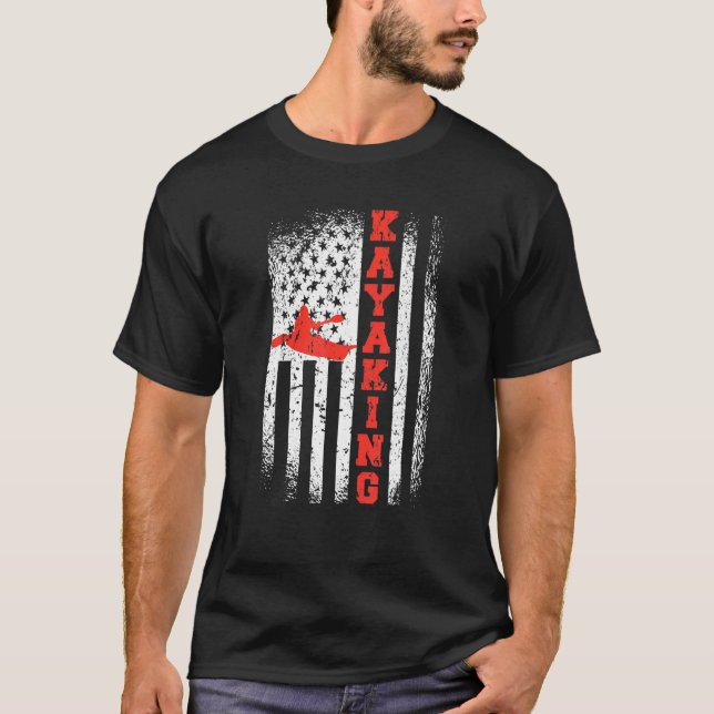 Camiseta Bandera Americana Kayak Usa Canoe Patriótico K (Anverso)