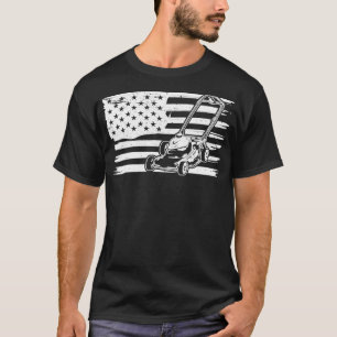 Camiseta Bandera Americana Lawnmower Shirt Lawn Mowing Shir