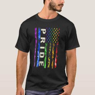Camiseta Bandera Americana Lgbt Orgullo Humo
