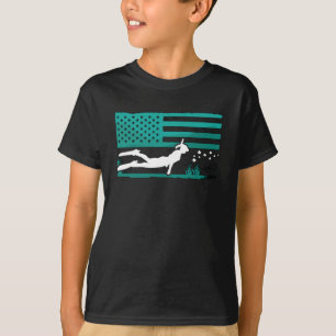 Camiseta Bandera americana libre buceando apnea freediver