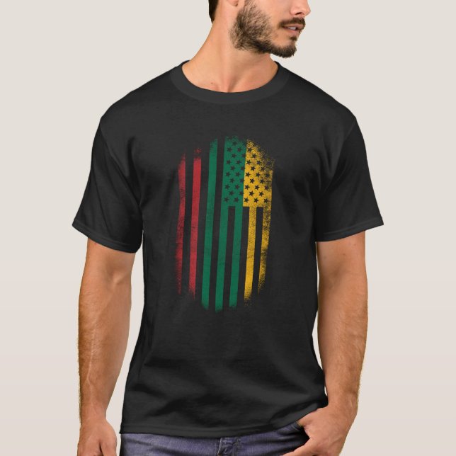 Camiseta Bandera americana lituana   Lituania y los (Anverso)