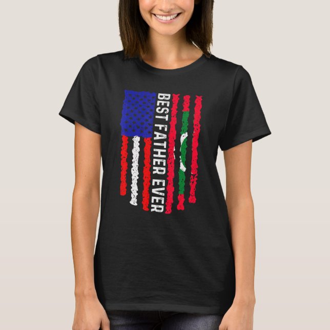 Camiseta Bandera Americana Maldivas Bandera Mejor Padre de  (Anverso)