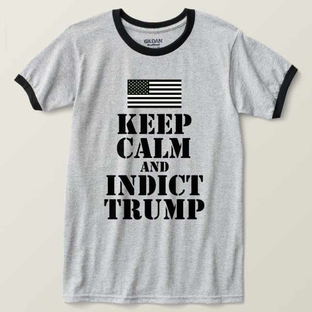 Camiseta Bandera americana: Mantenga tranquilo y procese el (Anverso del diseño)