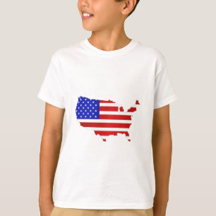 Camiseta Bandera Americana Mapa de los Estados Unidos de Am