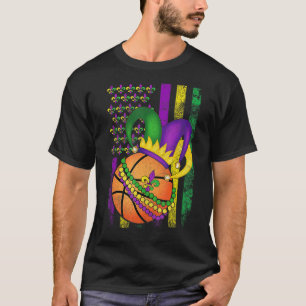 Camiseta Bandera americana Mardi Gras Fleur De Lis Basketba