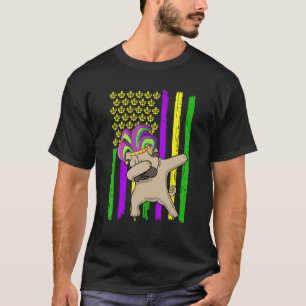 Camiseta Bandera Americana Mardi Gras Pug Dabbing Perro Des