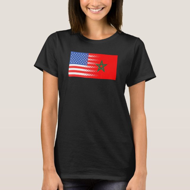 Camiseta Bandera Americana Marroquí Marruecos (Anverso)