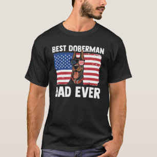 Camiseta Bandera Americana Mejor Doberman Pinscher Dad Ever