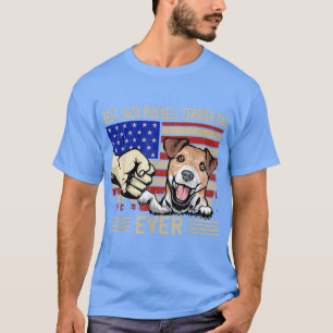Camiseta Bandera Americana Mejor Jack Russell Terrier Dad F