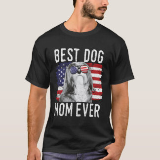 Camiseta Bandera Americana Mejor Madre Perra Jamás Lhasa Ap