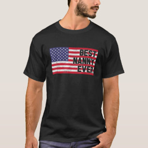Camiseta Bandera Americana Mejor Niñera Nana Patriótica Cua