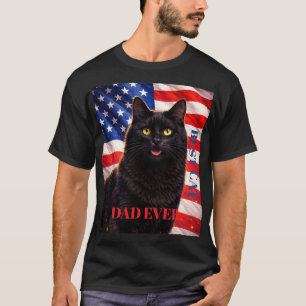 Camiseta Bandera Americana Mejor Papá Gato Bengal
