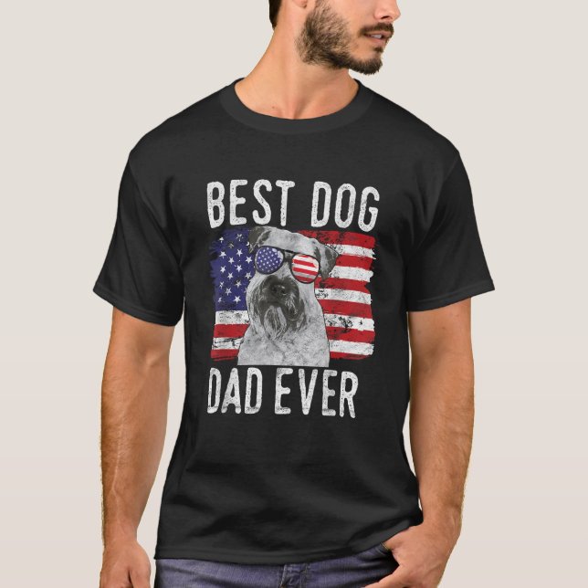 Camiseta Bandera Americana Mejor Papá Perro Rueda Recubiert (Anverso)