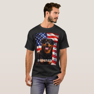 Camiseta Bandera Americana Mejor Papá Rottweiler Perro