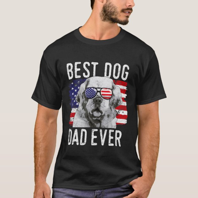 Camiseta Bandera Americana Mejor Perro Padre Ever Clumber E (Anverso)
