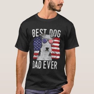 Camiseta Bandera Americana Mejor Perro Papá Nunca Wire Fox 