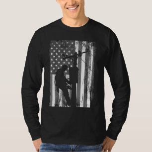 Camiseta Bandera Americana Mens Lineman - Ele Patriótico Vi