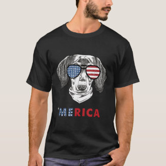 Camiseta Bandera Americana Merica Glass Patriotic Dachshund