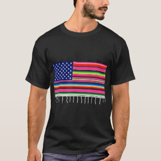Camiseta Bandera Americana Mexicana Serape Cinco De Mayo Pa