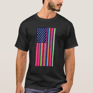 Camiseta Bandera Americana Mexicana Usa Serape Cinco De May