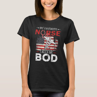 Camiseta Bandera Americana Mi Enfermera Favorita Me Llama B