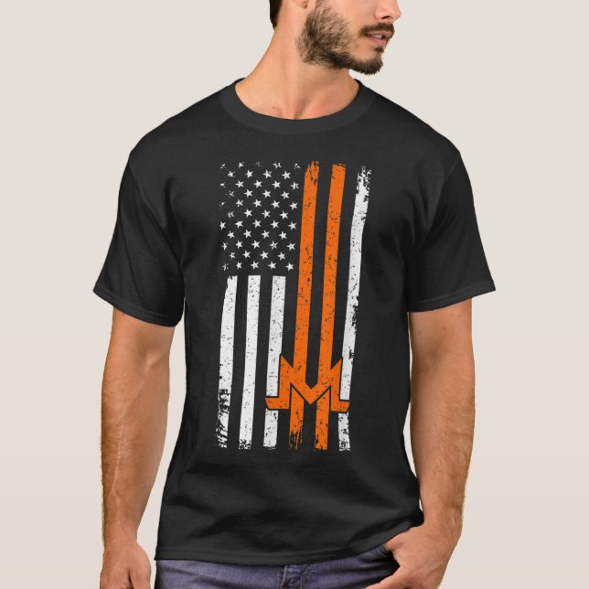 Camiseta Bandera Americana Monero USA Mono Blockchain Crypt (Anverso)
