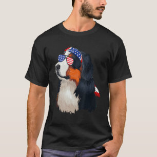 Camiseta Bandera americana montañesa gráfica Perro 4 de jul