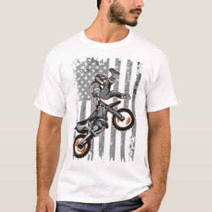 Camiseta Bandera Americana Motocross Braap Dirt Bike Off Ro