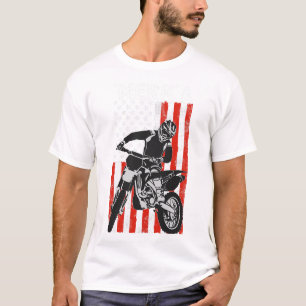 Camiseta Bandera Americana Motocross Braap MERICA Dirt Bike
