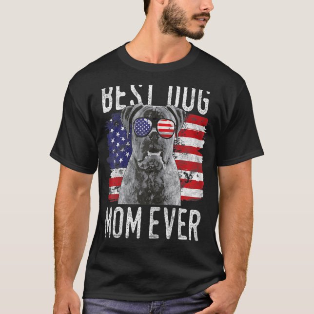 Camiseta Bandera Americana Mujer Mejor Madre Perro Jamás Pe (Anverso)