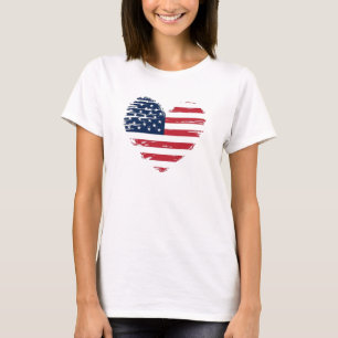 Camiseta Bandera Americana Mujeres EE. UU. Estrellas y Raya