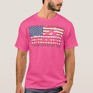 Camiseta Bandera Americana Nadando Patriótico Ee.Uu. 4 De J