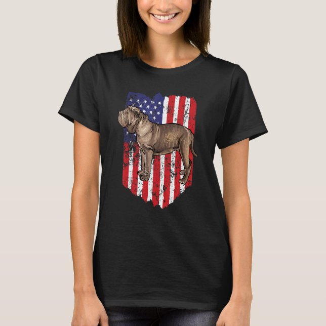 Camiseta Bandera Americana Napolitana Mastiff 4 De Julio Ee (Anverso)