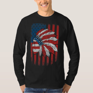 Camiseta Bandera Americana Nativa Usa Cherokee