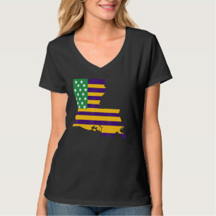Camiseta Bandera Americana Nueva Orleans Louisiana Mapa Car