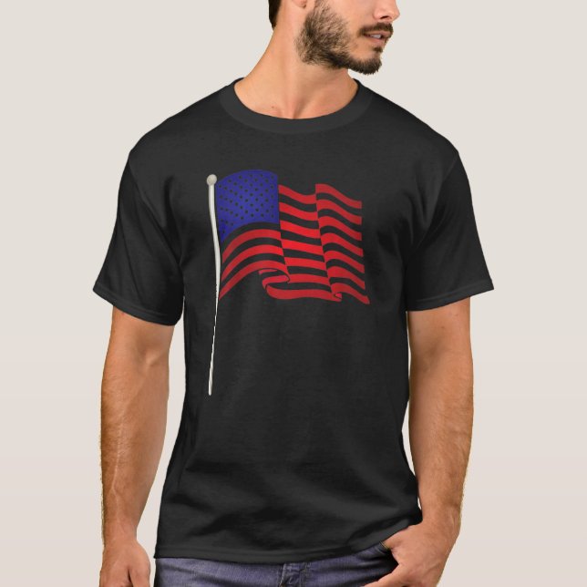 Camiseta Bandera Americana ondeando patriotas norteamerican (Anverso)
