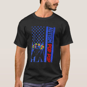 Camiseta Bandera Americana P Op Pop Bear Autism Awareness S