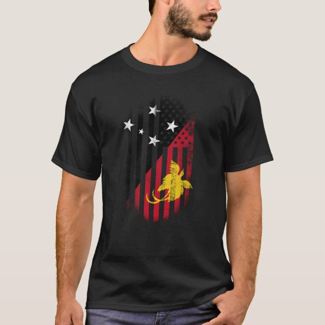 Camiseta Bandera americana Papúa Nueva Guinea   y los (Anverso)