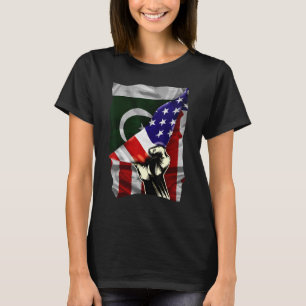 Camiseta Bandera americana paquistaní enarbolando bandera d