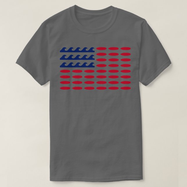 Camiseta Bandera Americana Para Los Amantes Del Surf (Diseño del anverso)