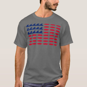 Camiseta Bandera Americana Para Los Amantes Del Surf