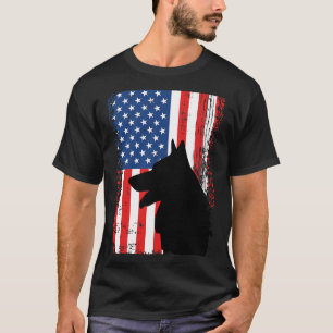 Camiseta Bandera Americana Pastora Alemana Estadounidense P