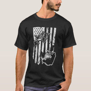Camiseta Bandera Americana Pato Caza Deportiva Amante Cazad