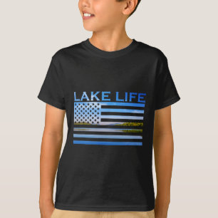 Camiseta Bandera Americana Patriota Pescando En El Lago Est