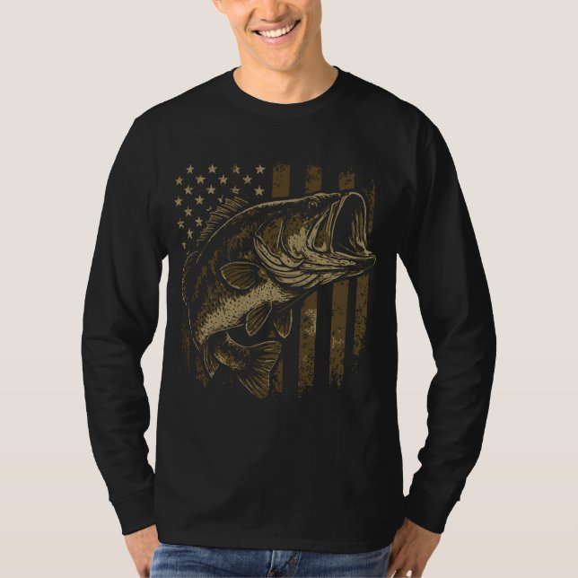Camiseta Bandera Americana - Patriota pesquero (Anverso)