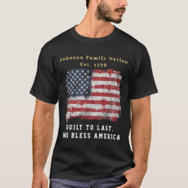 Camiseta Bandera Americana Patriótica con Apellido Personal