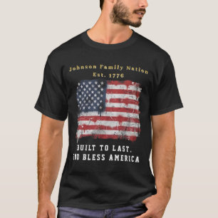 Camiseta Bandera Americana Patriótica con Apellido Personal