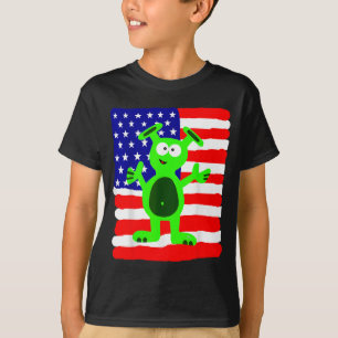 Camiseta Bandera Americana Patriótica de Alien para Hombres