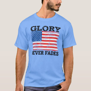 Camiseta Bandera Americana Patriótica Gloria Nunca se Apaga