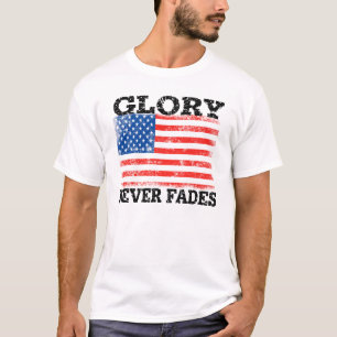 Camiseta Bandera Americana Patriótica Gloria Nunca se Desva
